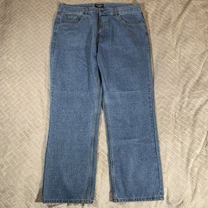 Cross & Winsor Mens 38x29 Denim Blue Jeans Medium Wash Straight Leg 100% Cotton